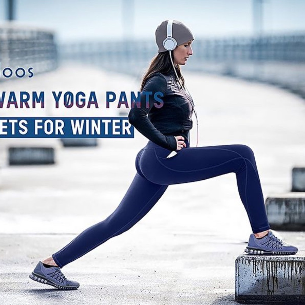 Ewedoos Womens High Waisted Legging Yoga Pants with Pockets, Medium